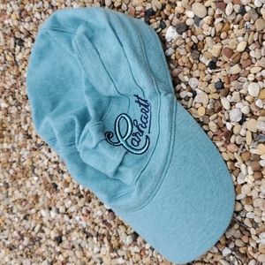 Carhartt Fabric Cotton Stretch Ball Cap OSFM Teal Blue Logo Women's